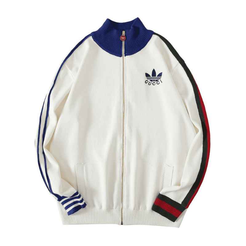 Adidas x Gucci Viscose Zip-Up Jacket White