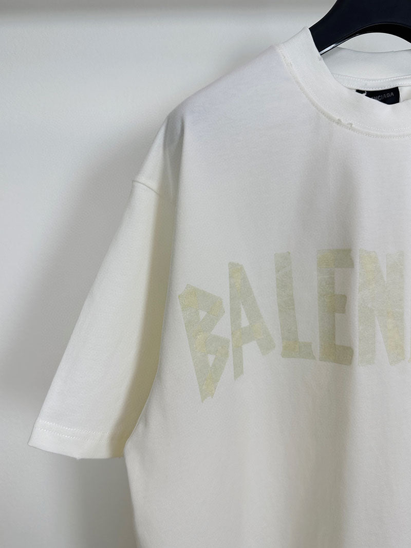 Balenciaga Tape Type White T-Shirt
