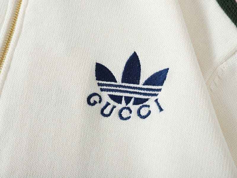 Adidas x Gucci Viscose Zip-Up Jacket White