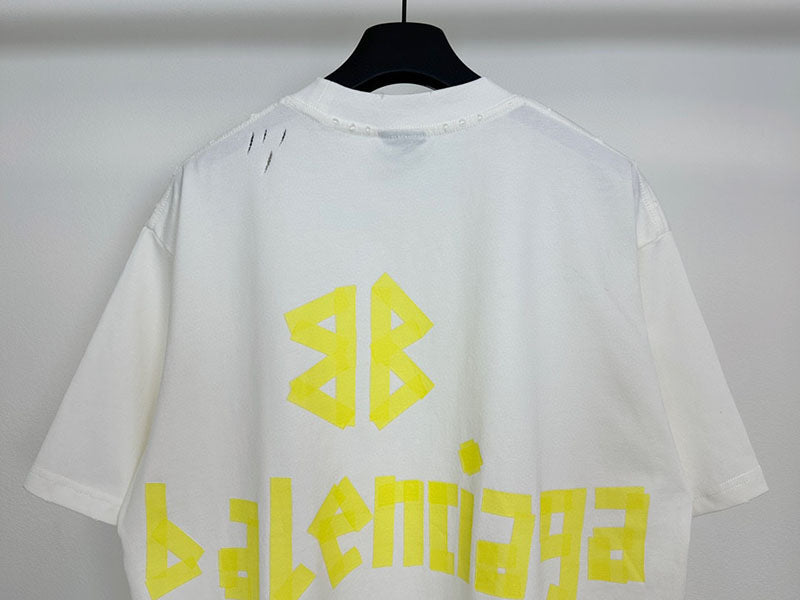 Balenciaga Tape Type White T-Shirt