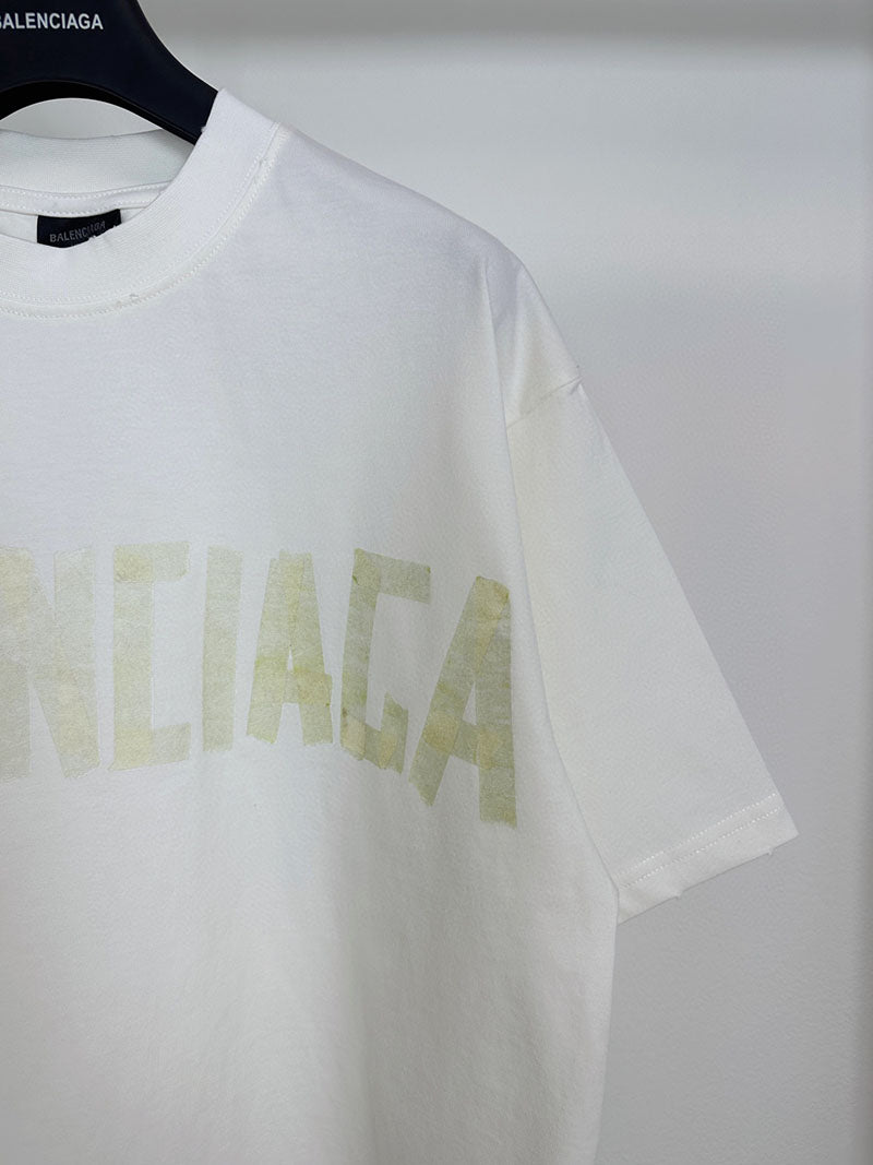Balenciaga Tape Type White T-Shirt