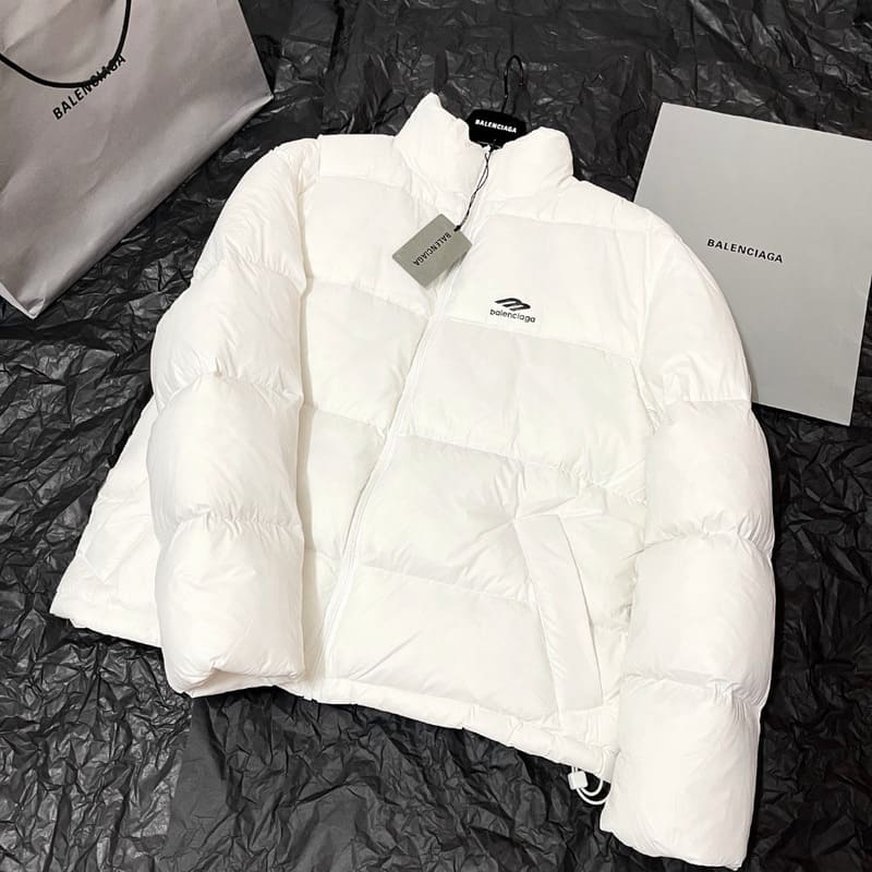 Balenciaga 3B Sports Icon White Puffer Jacket