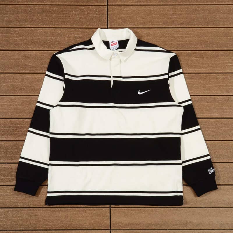 Supreme x Nike Stripe Rugby Shirt Black/White