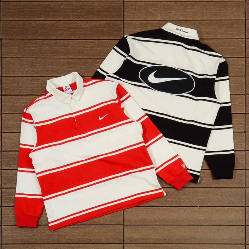 Supreme x Nike Stripe Rugby Shirt Black/White