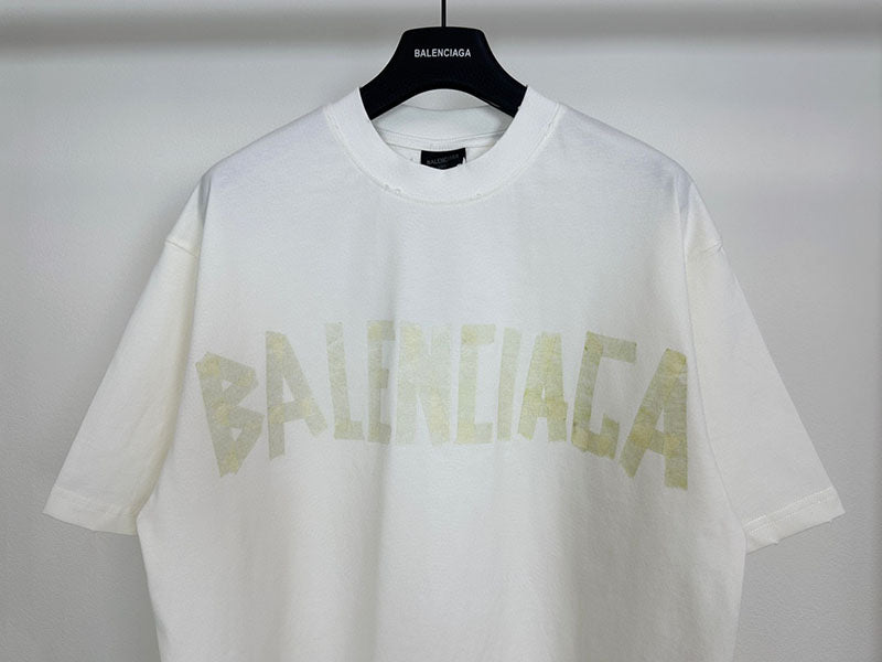 Balenciaga Tape Type White T-Shirt