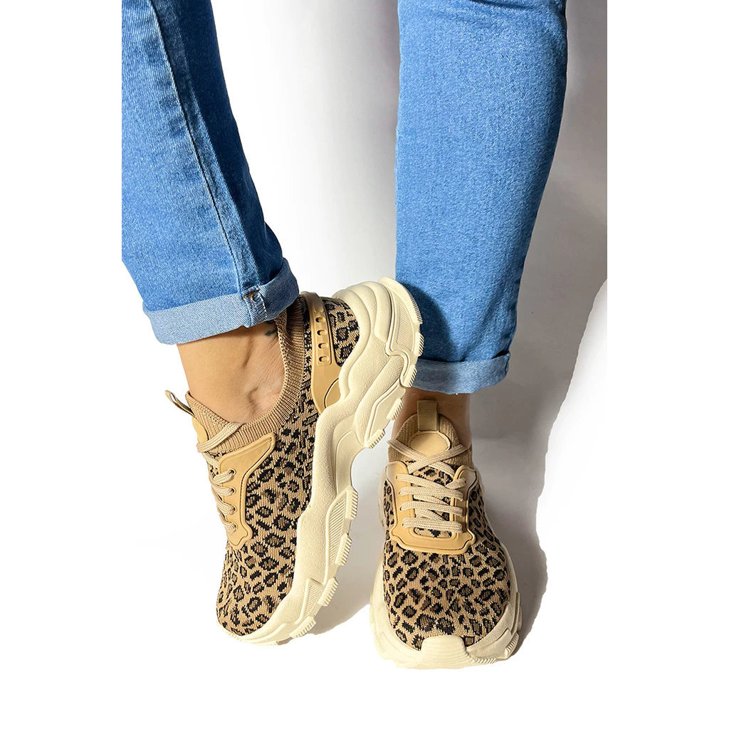 Luna Women's Sneakers – Nude Leopard Print